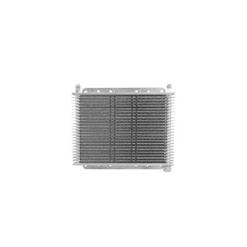 PWR Trans Oil Cooler - 280 x 200 x 19mm (-6 AN fittings) suits 9" SPAL Fan, Temp Switch Boss