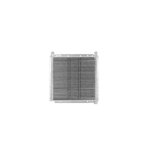 PWR Trans Oil Cooler - 280 x 255 x 19mm (-8 AN fittings) suits 11" SPAL Fan, Temp Switch Boss