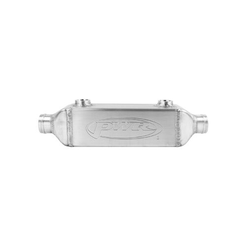PWR Universal Water to Oil Cooler - In-line 3" x 3" x 8" with 38mm Outlets