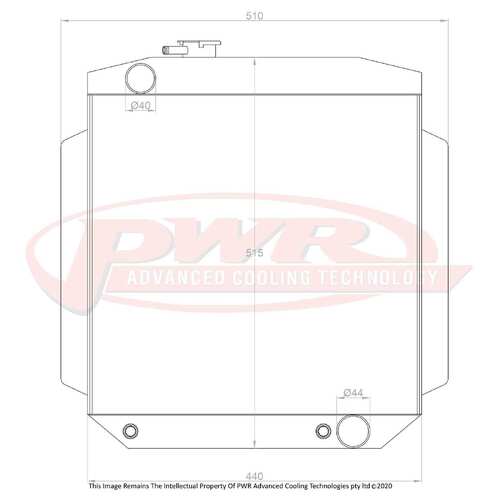 PWR 55mm Radiator w/ Opposed Outlets for Ford Mustang Cleveland V8 64-66)