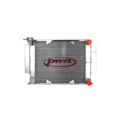 PWR 55mm Radiator for Mazda RX2-RX7 Series 1-3 12AT/13BT Rotary 70-85) w/ 16" SPAL Fan Mounts