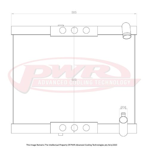 PWR 42mm Radiator - 475mm Mount Centres for Mazda RX7 FC Series 4 85-89)