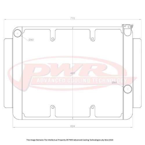 PWR 55mm Crossflow Radiator for Holden HJ-HZ Chev V8 71-80) w/ 16" SPAL Fan Mounts