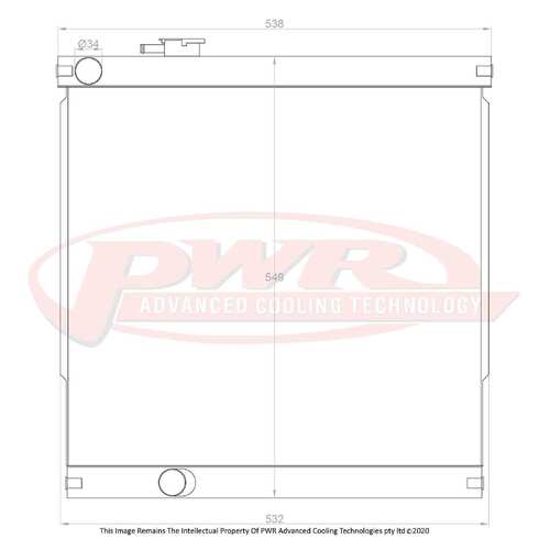 PWR 55mm Radiator for Toyota Hilux LN167 Diesel 1988)
