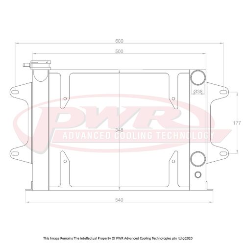 PWR 55mm Radiator for Mazda R100 10A/12A/13B Rotary 67-71) w/ 13" SPAL Fan Mounts