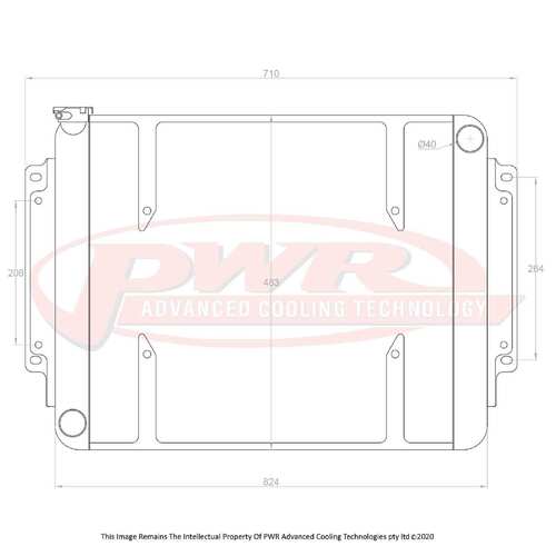 PWR 55mm Crossflow Radiator for Holden HT-HG V8 69-71) w/ 16" SPAL Fan Mounts