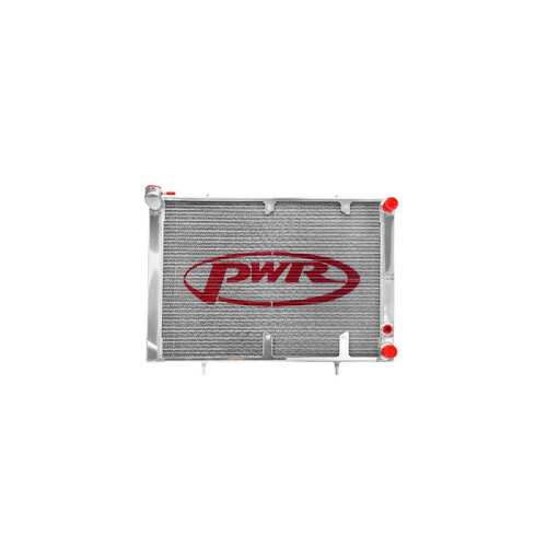 PWR 55mm 2-Pass Crossflow Radiator for Nissan Skyline R32 GTR 89-94) w/ Offset 16" SPAL Fan Mounts
