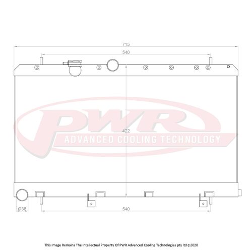 PWR 42mm Radiator for Subaru WRX 2.0L 01-02)