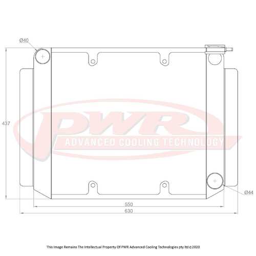 PWR 55mm Crossflow Radiator for Holden HR V8 66-68) w/ 16" SPAL Fan Mounts