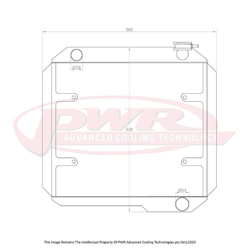 PWR 55mm Radiator for Toyota Landcruiser FJ 40 Series Chev V8 60-84) w/ 16" SPAL Fan Mounts