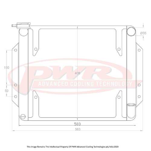 PWR 2-Pass 42mm Radiator for Datsun 1600 CA18 68-73) w/ 16" SPAL Fan Mounts