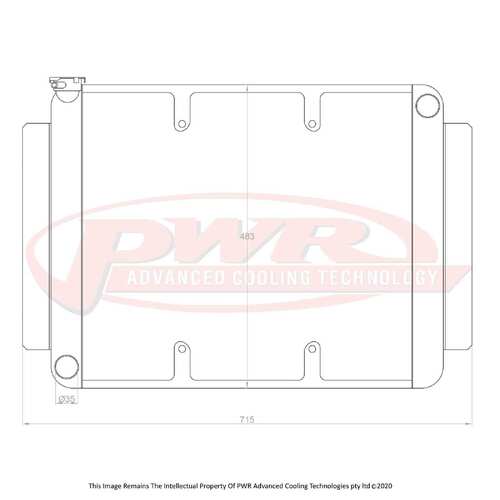 PWR 55mm Crossflow Radiator for Holden HJ-HZ LS1 71-80) w/ 16" SPAL Fan Mounts