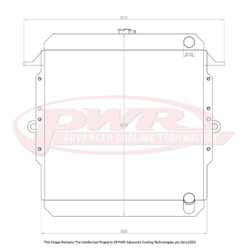 PWR 55mm Radiator for Toyota Landcruiser HJ 75 Series 84-99)