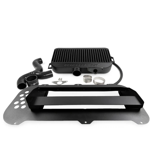 Top Mount Intercooler Kit (suits Subaru 04-07 Forester XT) (with 02 STI Bonnet Scoop) - Black