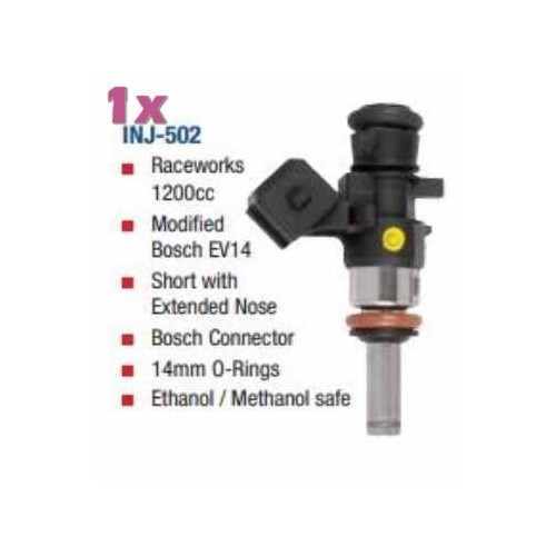 Raceworks 1200cc Modified Bosch EV14 Short with Extended Nose FUEL INJECTOR