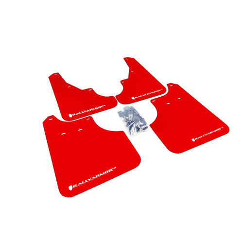 Rally Armor for Forester UR Red Mud Flap White Logo 09-13 