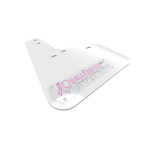 Rally Armor for Universal White Mud Flap Silver Emblem 