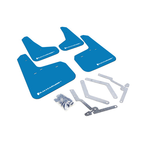 Rally Armor for Ford Focus/ST/RS Blue Mud Flap White Logo 2012-18 