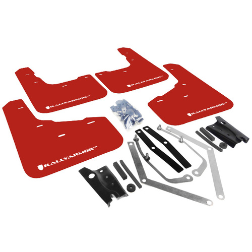 Rally Armor for Ford Fiesta ST Red Mud Flaps White Logo 2013-19 