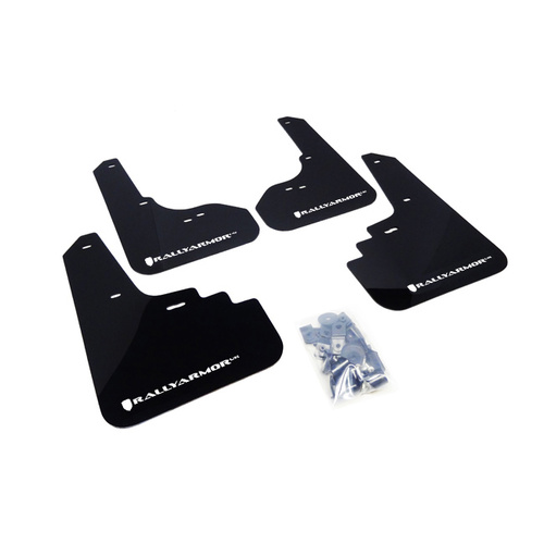 Rally Armor for Subaru Legacy BLK UR Mud Flap White Logo 2005-09 