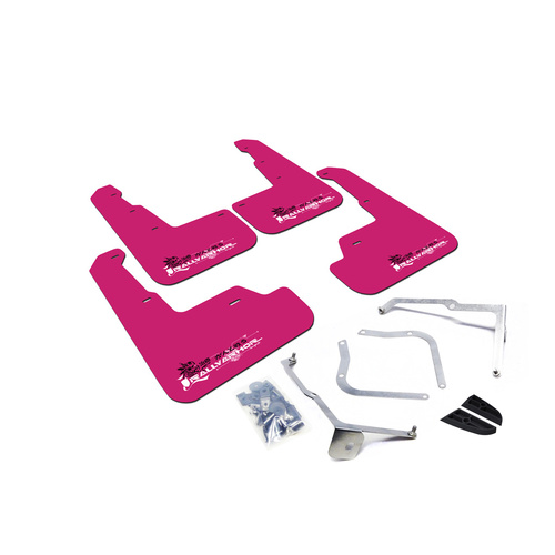 Rally Armor for Toyota RAV4 Pink Mud Flap BLK Emblem 2013-15 