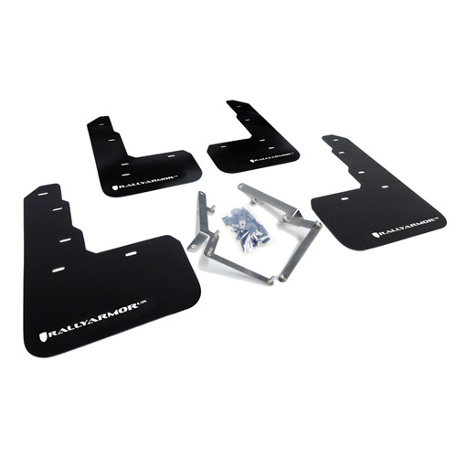 Rally Armor for Civic Type R BLK Mud Flap White Logo 2017-2019 