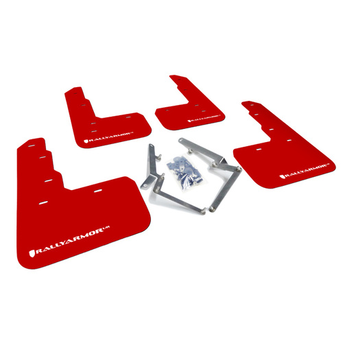 Rally Armor for Civic Type R Red Mud Flap White Logo 2017-2019 
