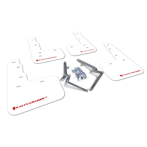 Rally Armor for Civic Type R White Mud Flap Red Logo 2017-2019 