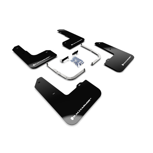 Rally Armor for Hyundai Veloster N BLK UR Mud Flap White Logo 2019