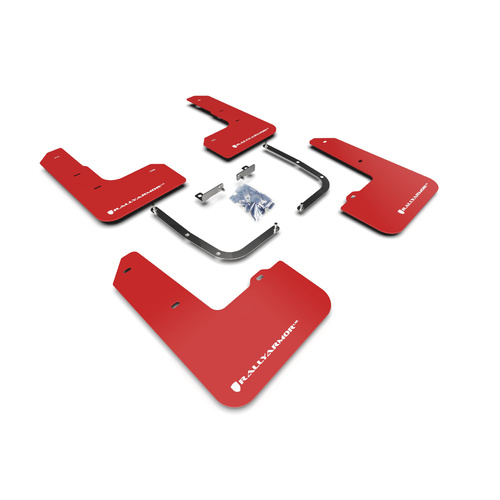 Rally Armor for Hyundai Veloster N Red UR Mud Flap White Logo 2019