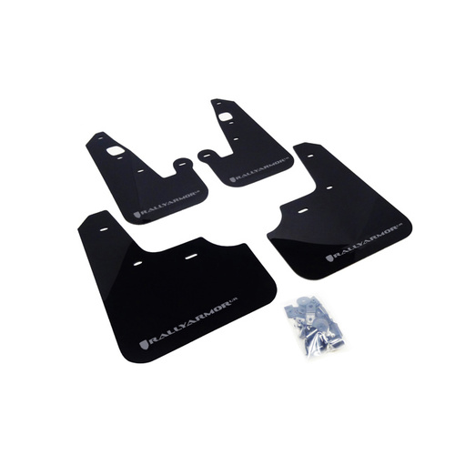 Rally Armor for Lancer UR Mud flap Silver logo 07-17 