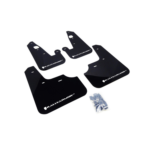 Rally Armor for Lancer UR Mud flap White logo 07-17 