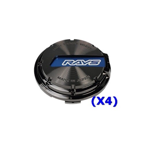 RAYS No.16 GL CAP BK-Chrome/BL (a set of 4 caps)