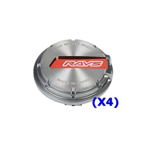 RAYS No.63 GL CAP SL/RED ((a set of 4 caps)