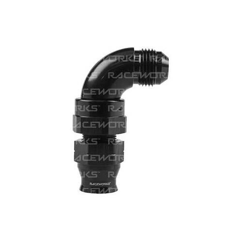 Raceworks Male To 3/8" Tube 90Deg Adapter  RWF-137-06-06BK