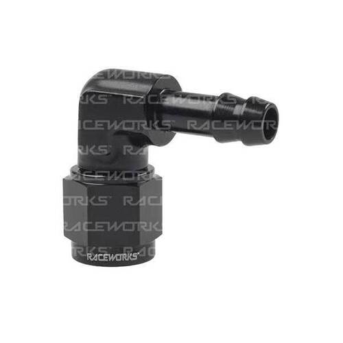 Raceworks Female To 5/16 Barb 90 Deg 3/8" RWF-413-06BK