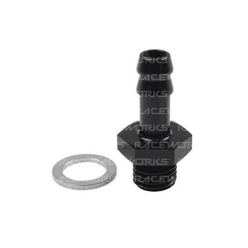 Raceworks Metric Male M18X1.5 To 3/8 Barb 5/8" RWF-414-M18-10BK