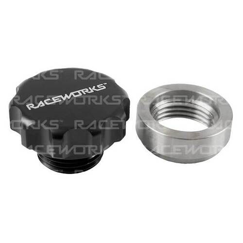 Raceworks Weld On Steel Diff Filler With Black Aluminium Male Cap 1In  RWF-461-S-ABK