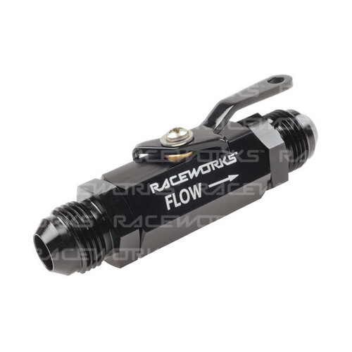 Raceworks Shut Off Valve AN-6 AN-8 RWF-650-08BK