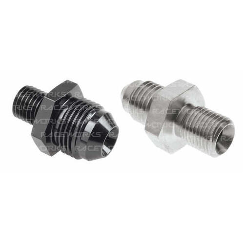 Raceworks Metric Male M10X1.0 To Male Flare AN-6 AN-8 RWF-729-08BK