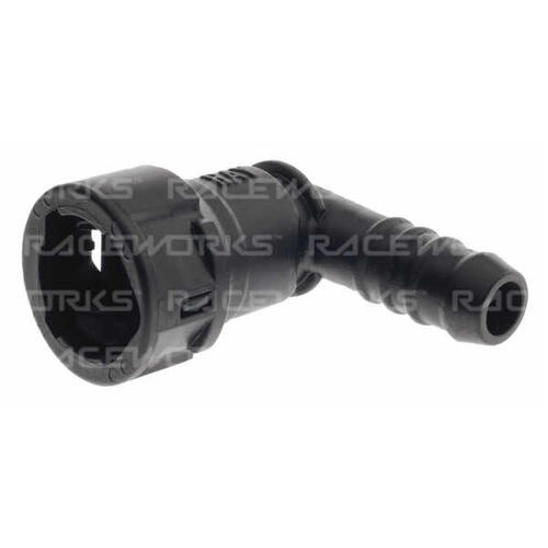 Raceworks Gm Female EFI 90 Deg Adaptor 5/16 Tube To 5/16 Barb Plastic  RWF-812-05-05P