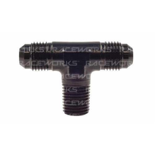 Raceworks Tee - 1/4'' NPT On Branch  RWF-825-06BK