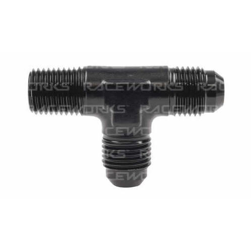 Raceworks Tee - 3/8'' NPT On Run  RWF-826-08BK