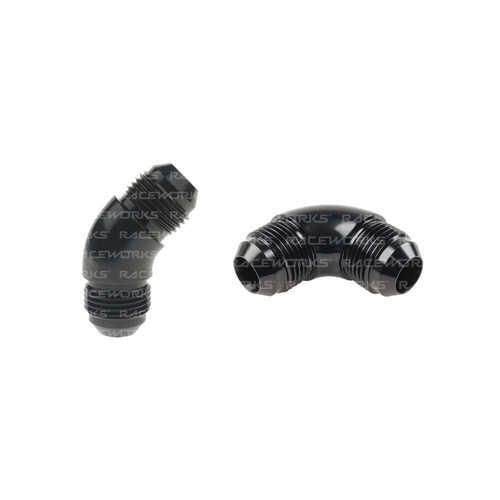 Raceworks Male Flare Union 90 Deg 45 Degree RWF-827-04BK