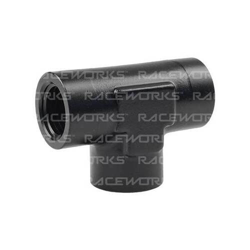 Raceworks 1/8+ô NPT Female Tee 1/4" NPT RWF-917-04BK