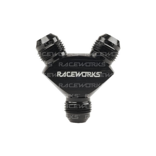 Raceworks Y Block Male Flare AN Thread 1 X To 2 X AN-8 RWF-930-12-08BK