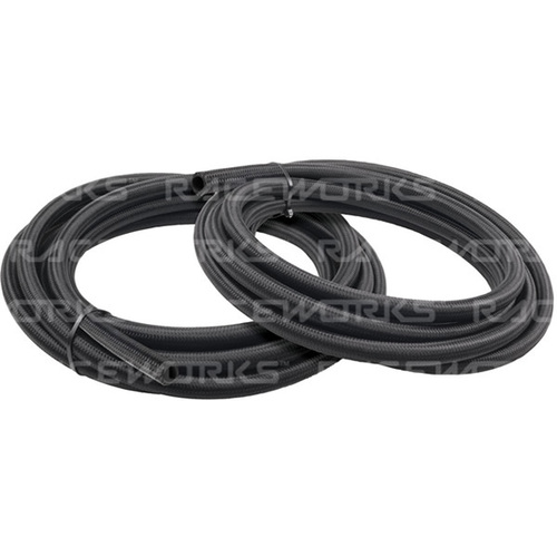 Raceworks 120 Series Black Nylon Braided Cutter E85 Hose  10 Metre RWH-120-12-10M
