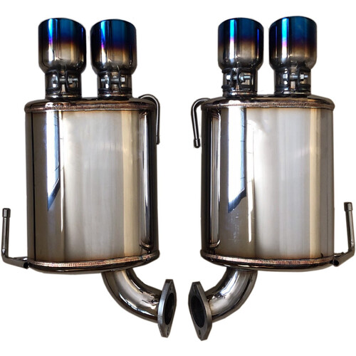 AVO Dual Stainless Steel Mufflers (WRX/STI 2015+) - Titanium Blue Tips