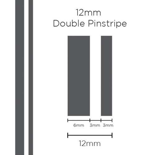 Pinstripe Double Charcoal 12mm x 10mt
