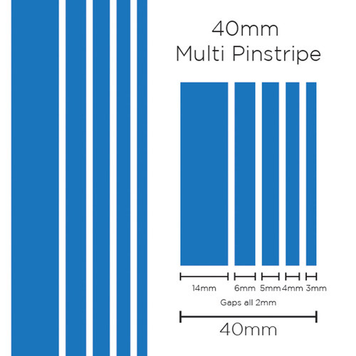 Pinstripe Multi Medium Blue 40mm x 10mt